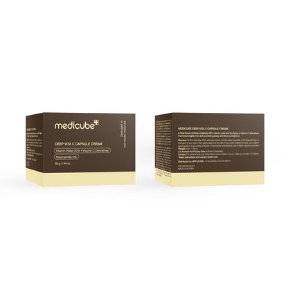 medicube Deep Vitamin C Golden Capsule Face Moisturizer - - Cápsulas de liposomas para arrugas, resplandor de la piel