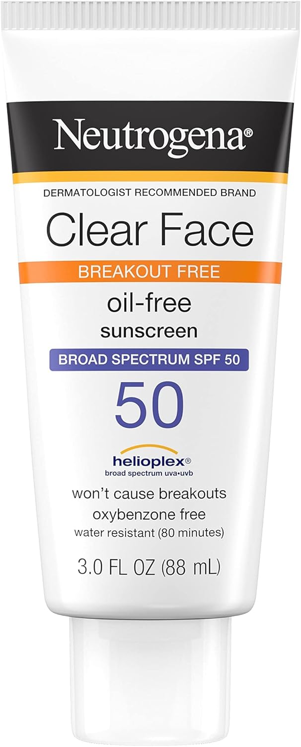Neutrogena Clear Face Sunscreen Lotion for Acne-Prone Skin Broad Spectrum SPF 50