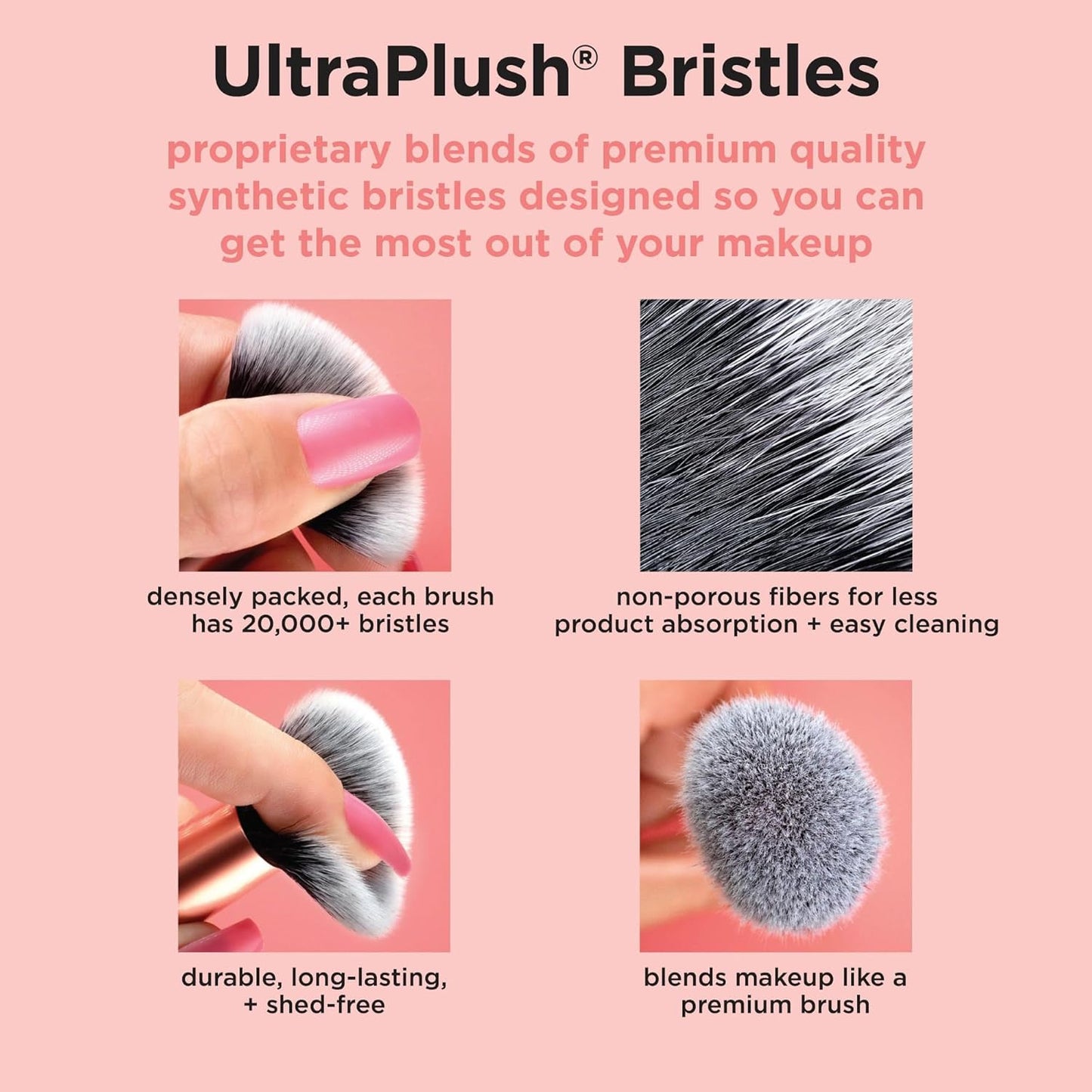 Real Techniques 6 Piece Everyday Essentials Makeup Brush Set